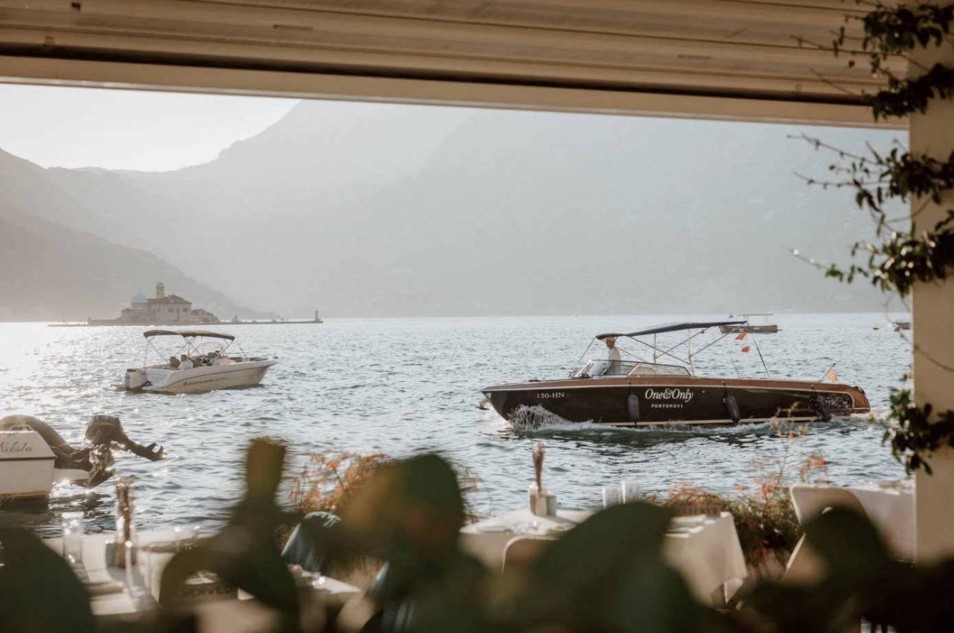 Boats on the bay in soft coastal light