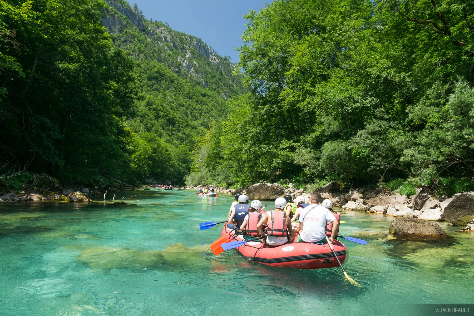 Rafting group travelling along the Tara River